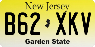 NJ license plate B62XKV
