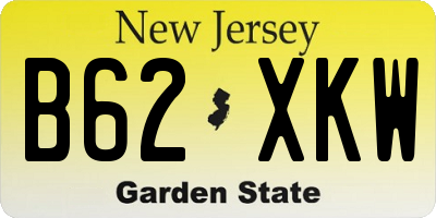 NJ license plate B62XKW