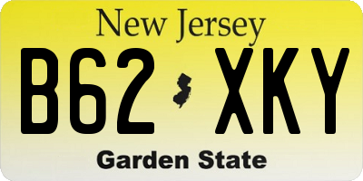 NJ license plate B62XKY