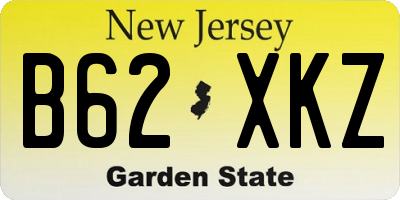NJ license plate B62XKZ