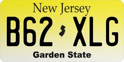 NJ license plate B62XLG