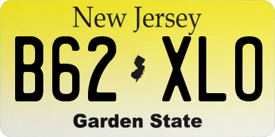 NJ license plate B62XLO