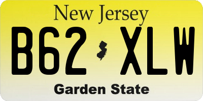 NJ license plate B62XLW