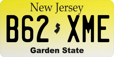 NJ license plate B62XME