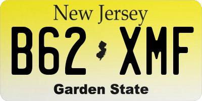 NJ license plate B62XMF