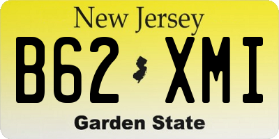 NJ license plate B62XMI