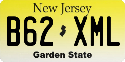 NJ license plate B62XML