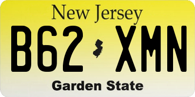 NJ license plate B62XMN