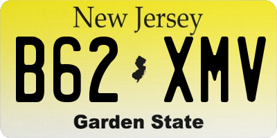 NJ license plate B62XMV