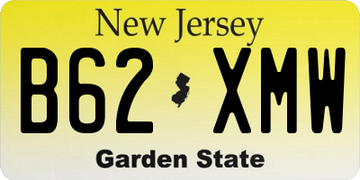 NJ license plate B62XMW