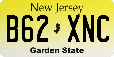 NJ license plate B62XNC
