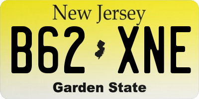 NJ license plate B62XNE