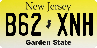 NJ license plate B62XNH