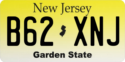 NJ license plate B62XNJ