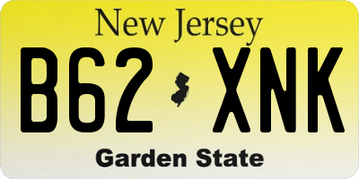 NJ license plate B62XNK