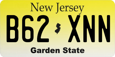 NJ license plate B62XNN