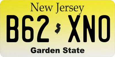 NJ license plate B62XNO