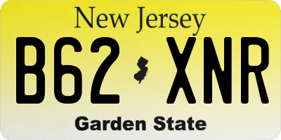 NJ license plate B62XNR