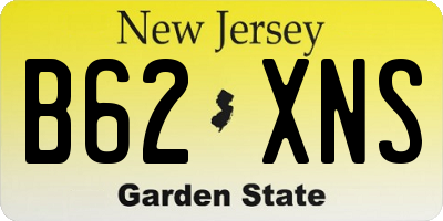 NJ license plate B62XNS