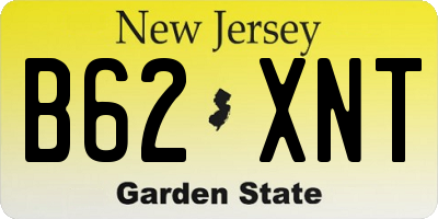 NJ license plate B62XNT
