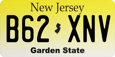 NJ license plate B62XNV