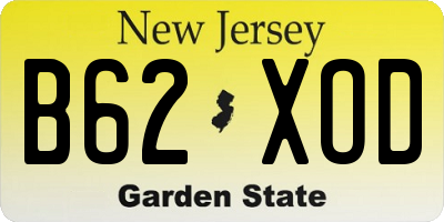NJ license plate B62XOD