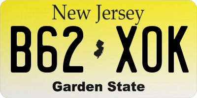 NJ license plate B62XOK