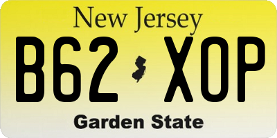 NJ license plate B62XOP