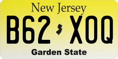 NJ license plate B62XOQ