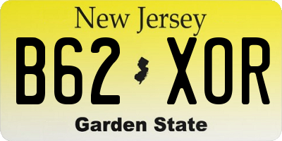 NJ license plate B62XOR