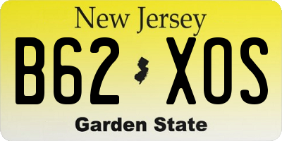 NJ license plate B62XOS