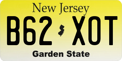 NJ license plate B62XOT