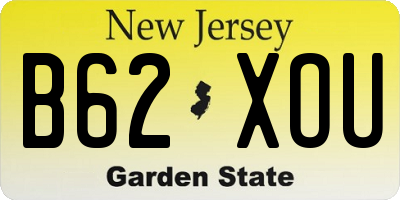 NJ license plate B62XOU