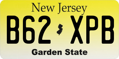 NJ license plate B62XPB