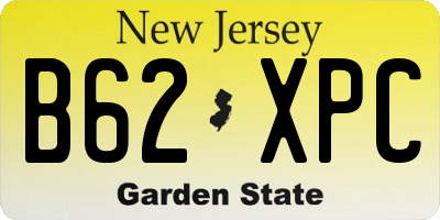 NJ license plate B62XPC