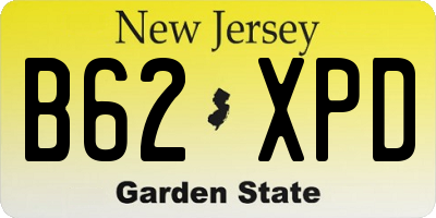 NJ license plate B62XPD