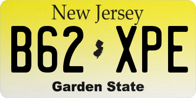 NJ license plate B62XPE