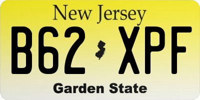 NJ license plate B62XPF