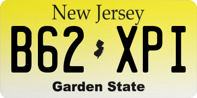 NJ license plate B62XPI