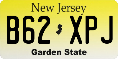 NJ license plate B62XPJ