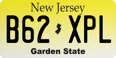 NJ license plate B62XPL