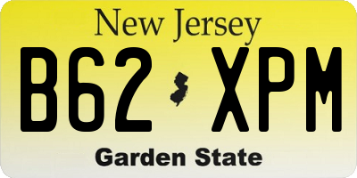 NJ license plate B62XPM
