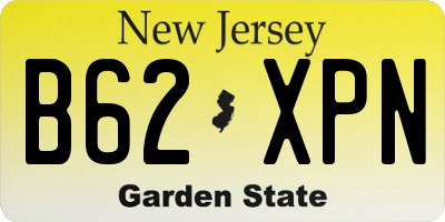 NJ license plate B62XPN