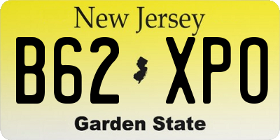 NJ license plate B62XPO
