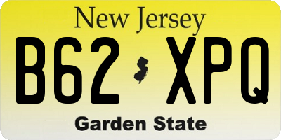 NJ license plate B62XPQ