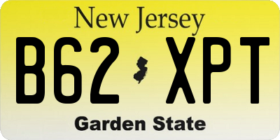 NJ license plate B62XPT