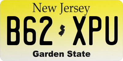 NJ license plate B62XPU