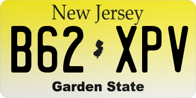 NJ license plate B62XPV