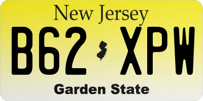 NJ license plate B62XPW