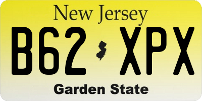 NJ license plate B62XPX
